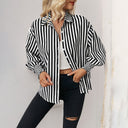Women's Oversized Striped Blouse – Trendy Style
