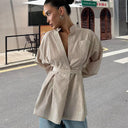 Chic Women's Blouse with Stylish Belt