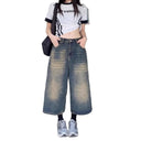 Women's High Waist Wide Leg Cargo Jeans