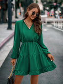 Chic Women's Ruffle Detail Mini Dress