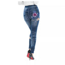 Floral High-Waist Jeans Leggings for Women
