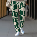 Chic Women's Chino Pants with Geometric Design