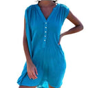 Chic Women's Button-Detail Beach Dress