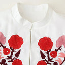 Chic Floral Embroidered Blazer Jacket for Women