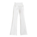 High-Waisted Bootcut Leggings with Ruffle Details for Women