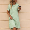 Ruffled Hem Checked Shirt Dress for Women