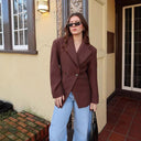 Chic Double-Breasted Women's Blazer Jacket