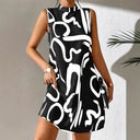 Chic A-Line Mini Dress with Graphic Print