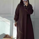 Chic Hooded Dress with Zipper Detail