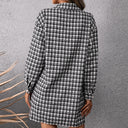 Chic Women's Checkered Shirt Dress