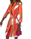 Stylish Women's Wrap Dress with Unique Pattern and Waist Tie