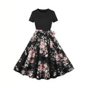 Ladies Lace Dress with Contrasting Top and Flowing Skirt