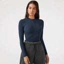 Figure-Hugging Women's Deep V-Neck Bodysuit