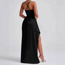 Chic Maxi Dress with Side Slit and Spaghetti Straps