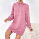 Textured Women's Hooded Dress for Everyday Style
