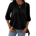 Stylish Women's Blouse with Balloon Sleeves & Stand-Up Collar
