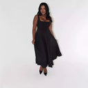 Stylish Women's A-Line Maxi Dress with Square Neck