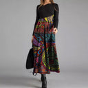 Boho-Inspired Midi Dress with Unique Patterns