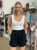 Chic Women's Ruffle Shorts with Pockets