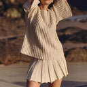 Chic Knit Dress with Asymmetrical Hem Design