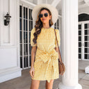 Chic Women's Checkered Dress with Belt