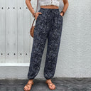 Chic Women's Harem Pants with Elastic Waist and Side Pockets