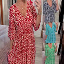 V-Neck Maxi Dress with Flowing Sleeves for Women