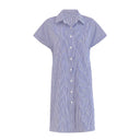 Chic Women's Striped Shirt Dress with Pockets