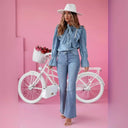 High-Waisted Flared Jeans with Vintage Charm