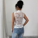 Ladies Lace Blouse with Stylish Button Placket