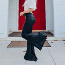 Chic Flared Snake Skin Print Trousers for Women