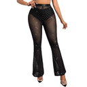 Glamorous Textured Mesh Pants with Glitter Accents