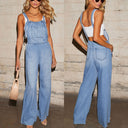 Stylish Women's Wide Cut Denim Overalls
