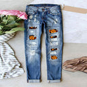 Unique Halloween Design Women's Destroyed Jeans