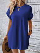 Chic Women's T-Shirt Dress with Pockets