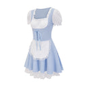 Traditional Check Pattern Dirndl Dress with Romantic Ruffles