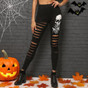 Women's Skull Design Cut-Out Leggings