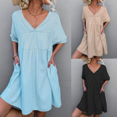 Women's Summer V-Neck Dress in Flowy Style