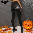 Skull Design Women's Leggings with Unique Cut-Outs