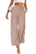Chic High-Rise Pleated Wide Trousers for Women