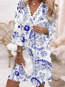 V-Neck Ruffle Women's Dress for Effortless Style