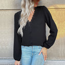 Chic Blouse with Lace Accents and Unique Design