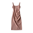 Chic Ruffle Detail Women's Midi Dress