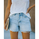 High-Waist Distressed Denim Shorts for Women