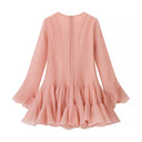 Chic Women's Fringe Ruffle Hem Dress