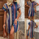 Chic Women's Striped Shirt Dress