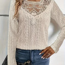Ladies' Blouse with Lace Inserts & Eyelet Design