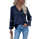 Ladies' Lace Accent V-Neck Blouse