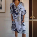 Floral-Designed Women's Hooded Dress