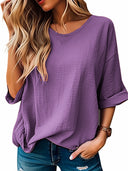 Textured Oversized Women's T-Shirt for Everyday Style